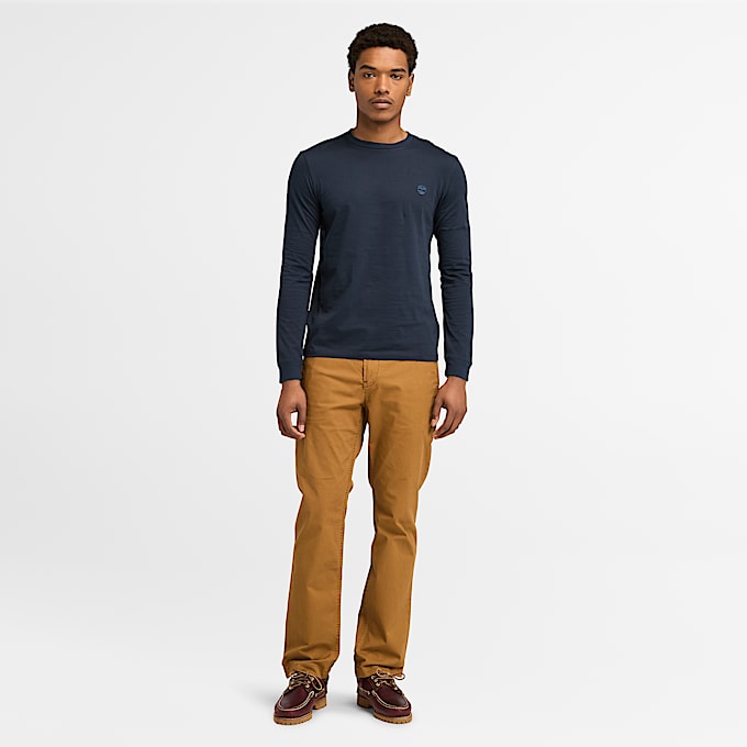 Dunstan River Long-Sleeve T-Shirt for Men in Dark Blue