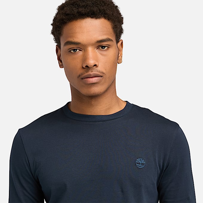 Dunstan River Long-Sleeve T-Shirt for Men in Dark Blue