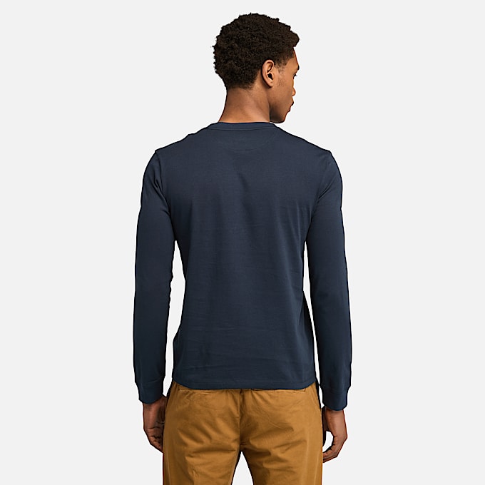Dunstan River Long-Sleeve T-Shirt for Men in Dark Blue
