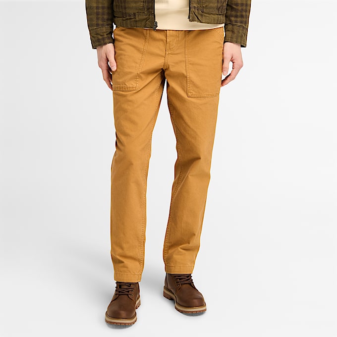 Goffstown Washed Canvas Fatigue Trouser for Men in Yellow - 1