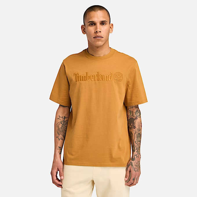 T-shirt a Maniche Corte Hampthon da Uomo in giallo - 1