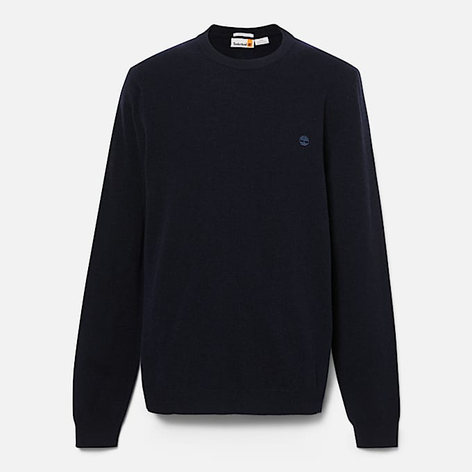 Maglione Girocollo in Lana Merino Cohas Brook da Uomo in blu scuro