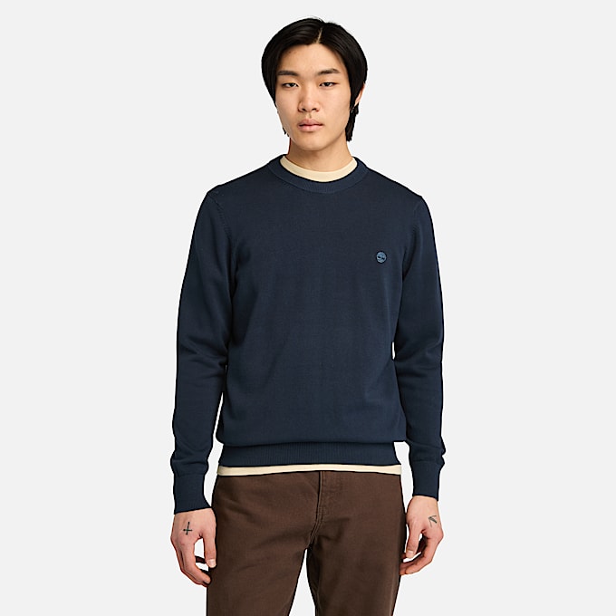 Garngefärbter Williams River Pullover aus Baumwolle für Herren in Dunkelblau - 1