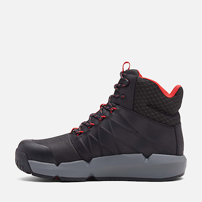 6-inch Boot de travail imperméable à embout en composite Timberland PRO® Morphix pour homme en noir/rouge