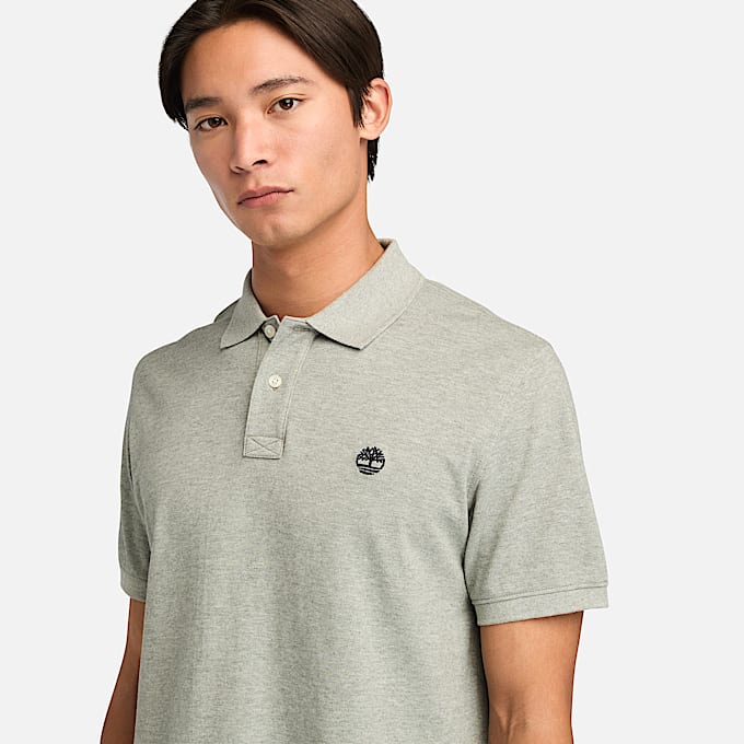 Millers River Pique Short-Sleeve Polo for Men in Dark Grey