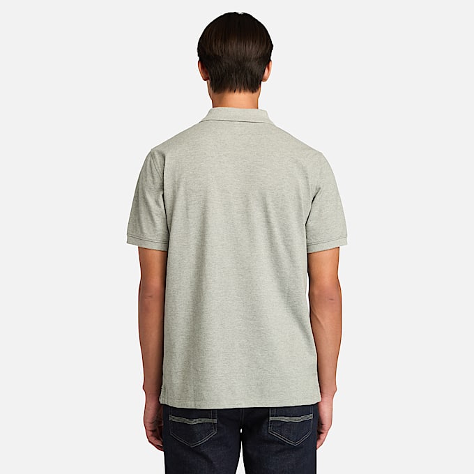 Millers River Pique Short-Sleeve Polo for Men in Dark Grey