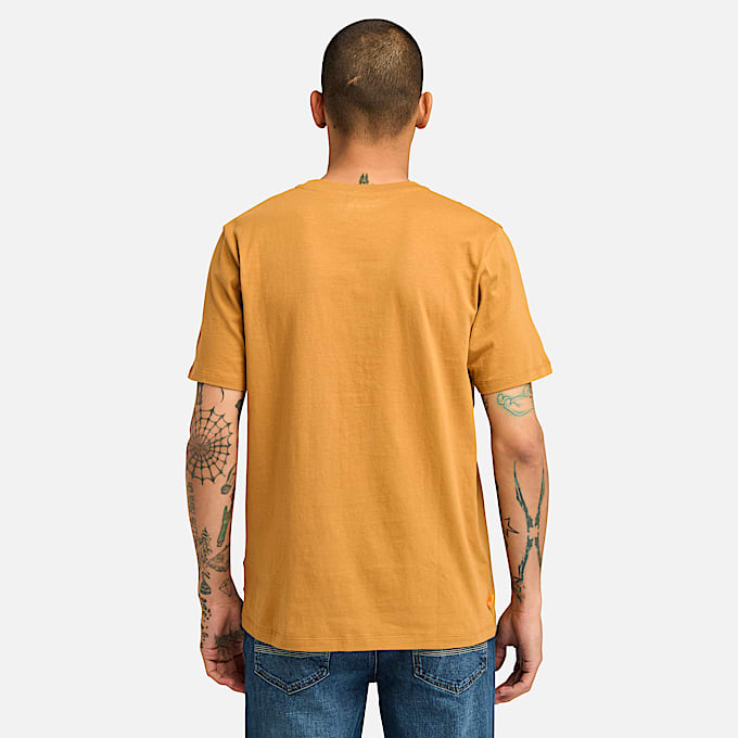 T-shirt a Maniche Corte con Logo ad Albero Kennebec River da Uomo in giallo