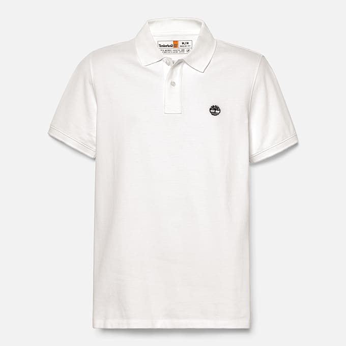 Millers River Pique Short-Sleeve Polo for Men in White