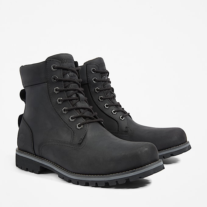 Bottine robuste imperméable pour homme en noir