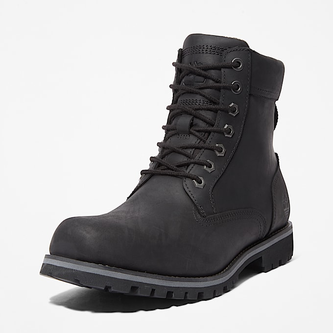 Bottine robuste imperméable pour homme en noir