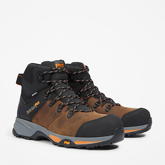 Switchback Composite Toe Waterproof Work Boot for Men in Brown