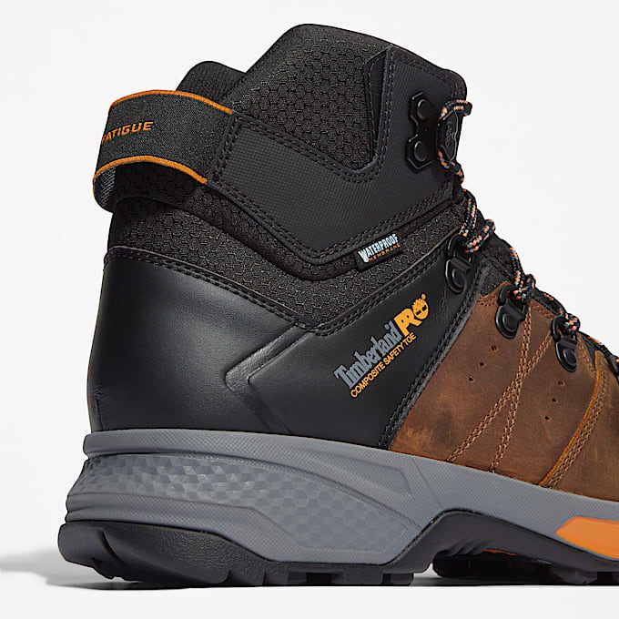 Switchback Composite Toe Waterproof Work Boot for Men in Brown