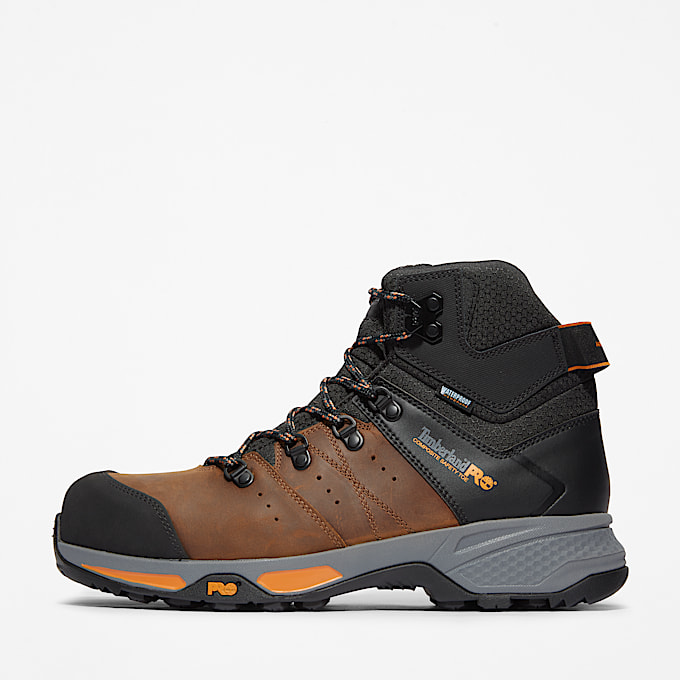 Switchback Composite Toe Waterproof Work Boot for Men in Brown