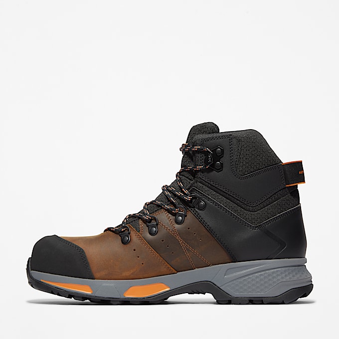 Switchback Composite Toe Waterproof Work Boot for Men in Brown