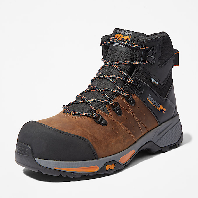 Switchback Composite Toe Waterproof Work Boot for Men in Brown