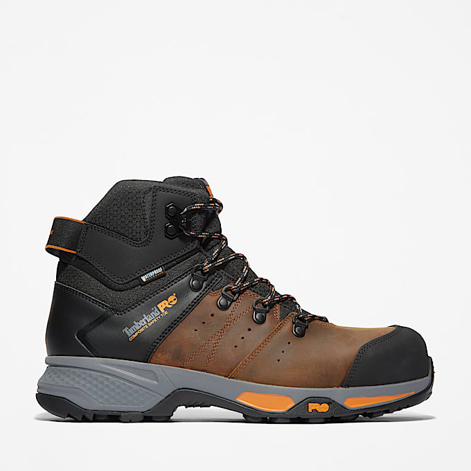 Switchback Composite Toe Waterproof Work Boot for Men in Brown - 1
