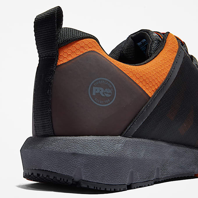 Baskets de travail Radius pour homme en noir et orange
