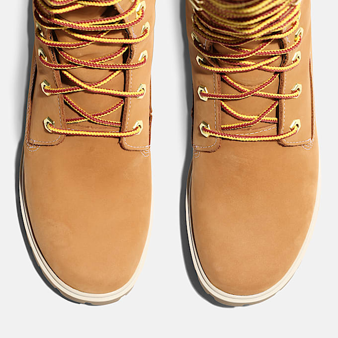 Wasserdichter Timberland Premium 14-Inch-Boot zum Schnüren für Damen in Gelb