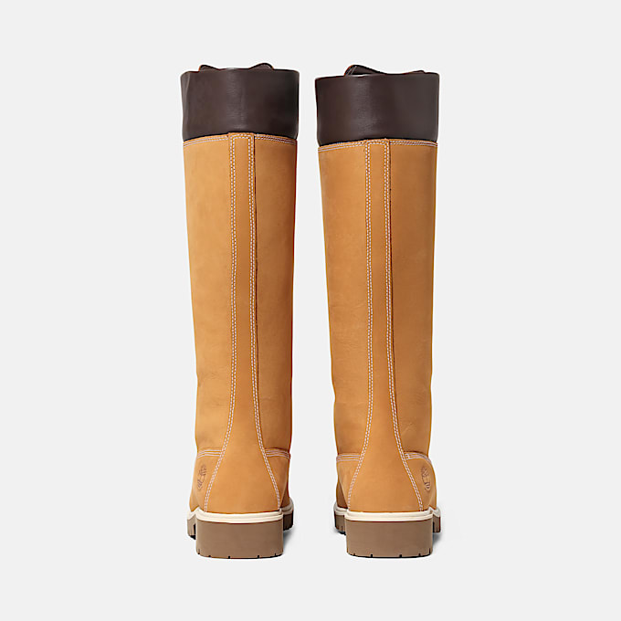 Wasserdichter Timberland Premium 14-Inch-Boot zum Schnüren für Damen in Gelb