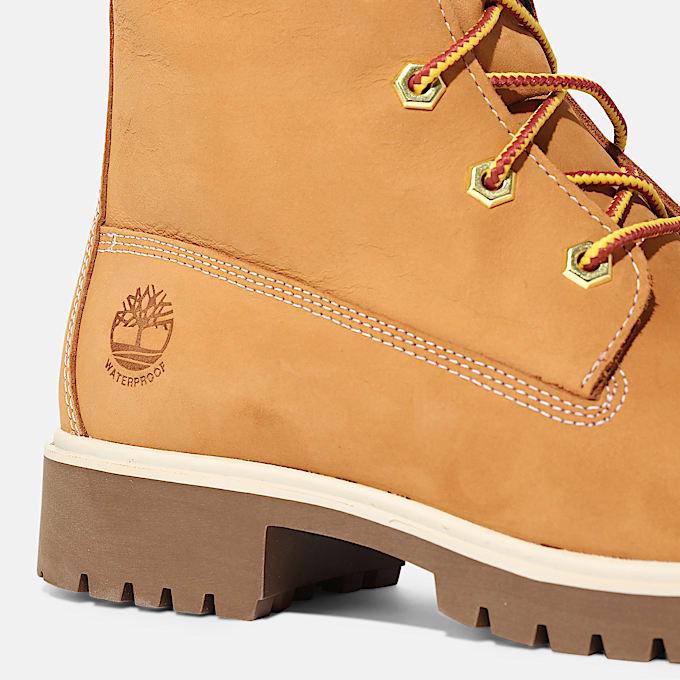 Wasserdichter Timberland Premium 14-Inch-Boot zum Schnüren für Damen in Gelb