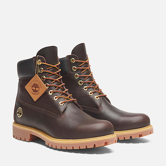 6-inch Boot imperméable Timberland® Premium pour homme en marron foncé/noir