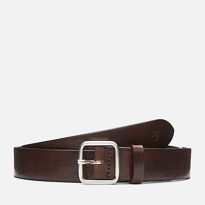 Ceinture à détail tressé en cuir de 30 mm pour femme en marron