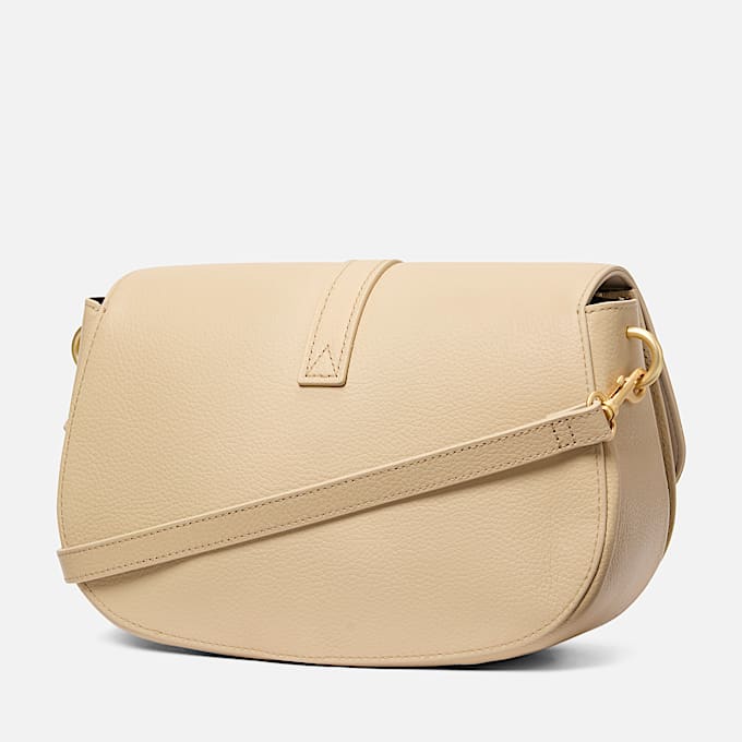 Borsa a Tracolla con Patta in Pelle Tuckerman in beige