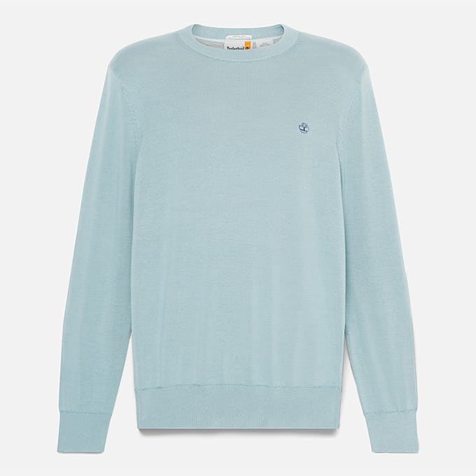 Maglione in Cotone Tinto in Filo Williams River da Uomo in blu chiaro