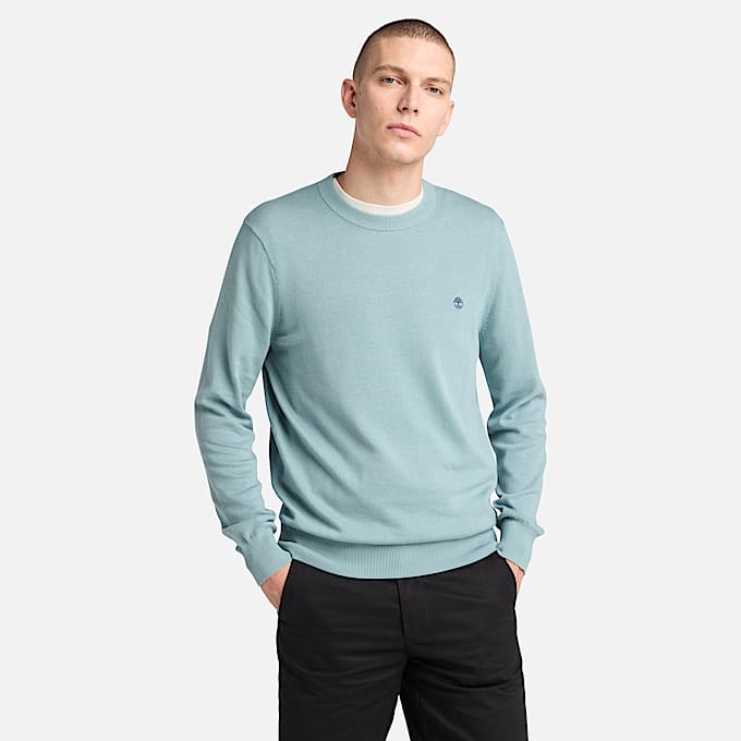 Maglione in Cotone Tinto in Filo Williams River da Uomo in blu chiaro - 1