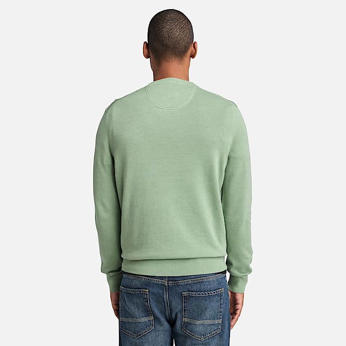 Maglione in Cotone Tinto in Filo Williams River da Uomo in verde