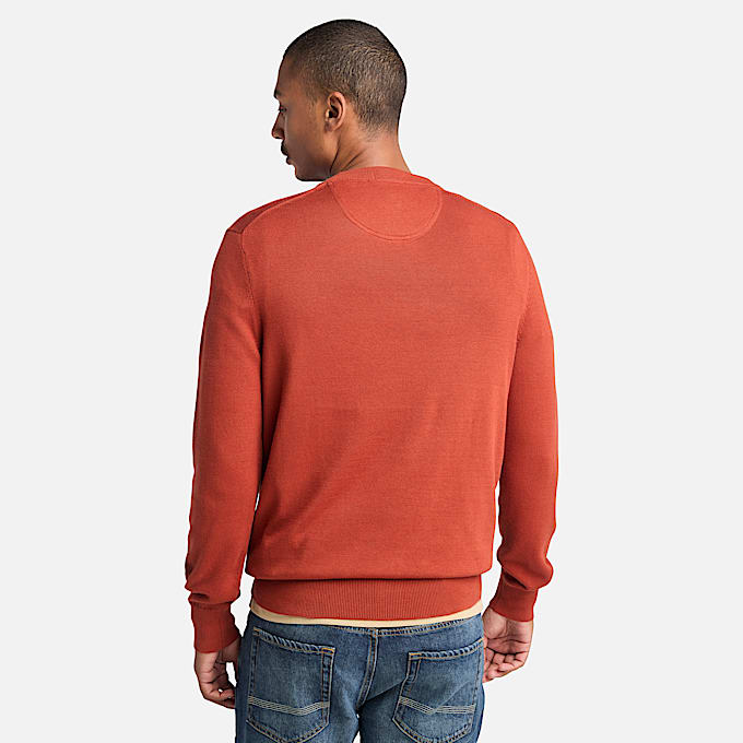 Maglione in Cotone Tinto in Filo Williams River da Uomo in rosso