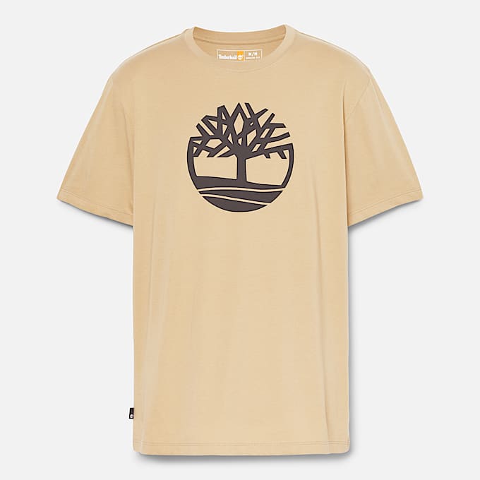 T-shirt Kennebec River Tree Logo para Homem em bege