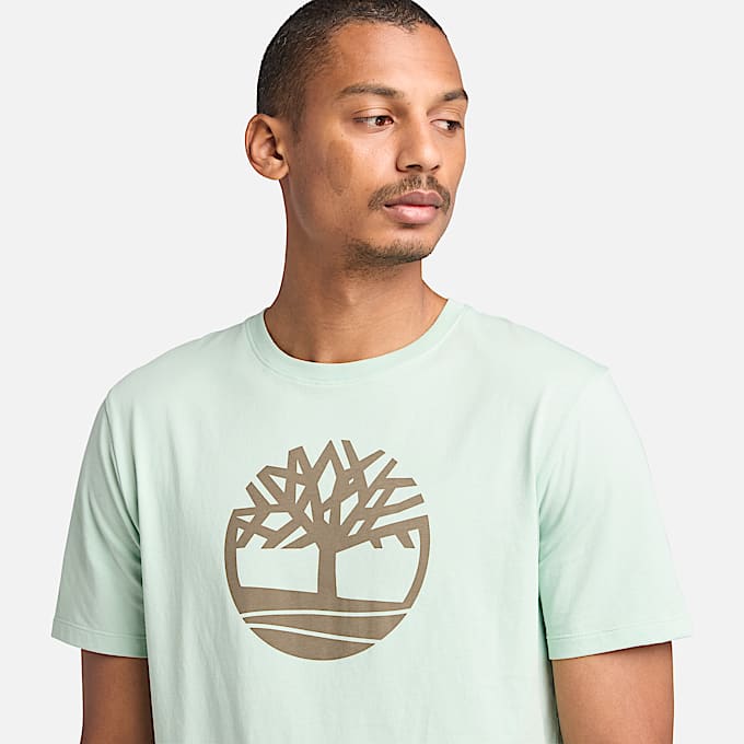 T-shirt Kennebec River Tree Logo para Homem em verde