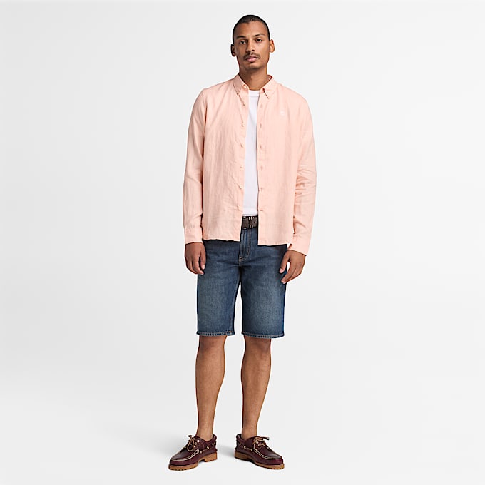 Mill Brook Linen Shirt for Men in Light Pink