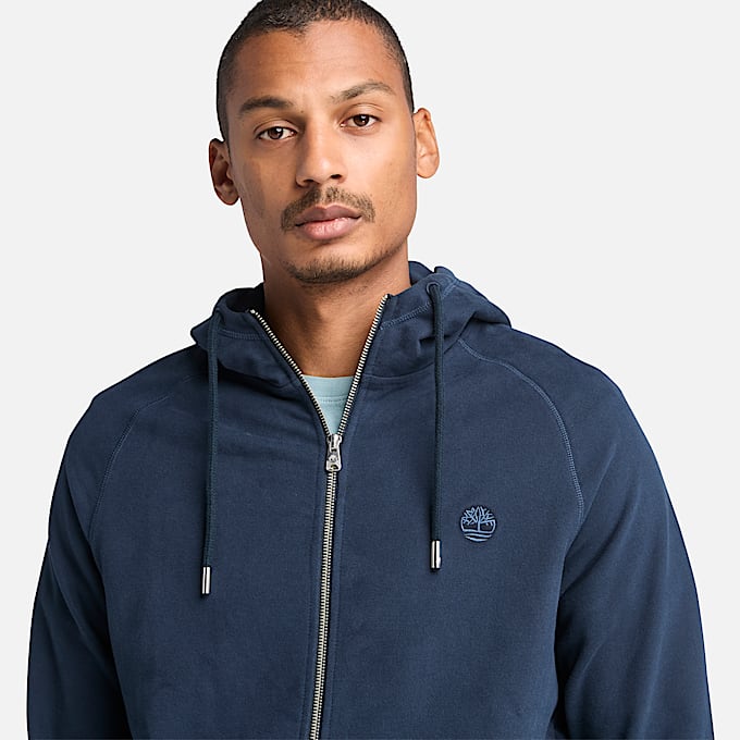 Exeter River Loopback-Hoodie mit durchgehendem Reißverschluss für Herren in Dunkelblau