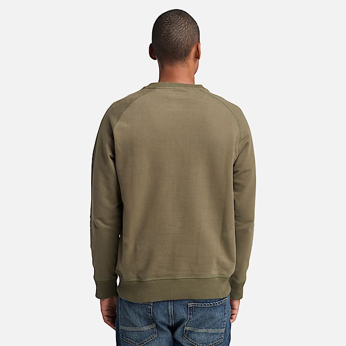 Camisola de Gola Redonda Exeter River Loopback para Homem em verde-escuro