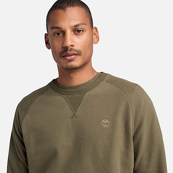 Camisola de Gola Redonda Exeter River Loopback para Homem em verde-escuro