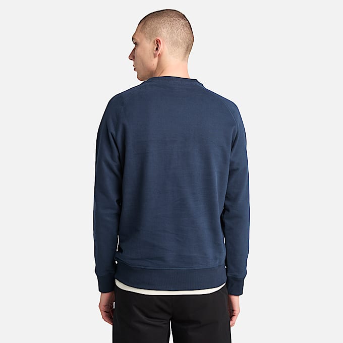 Exeter River Loopback Sweatshirt met ronde hals voor heren in donkerblauw