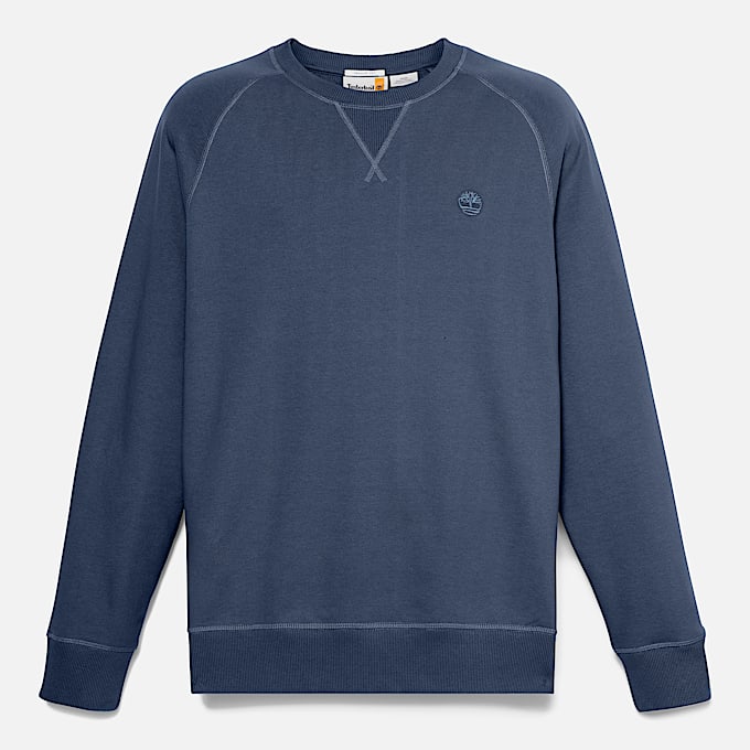 Exeter River Loopback Sweatshirt met ronde hals voor heren in donkerblauw