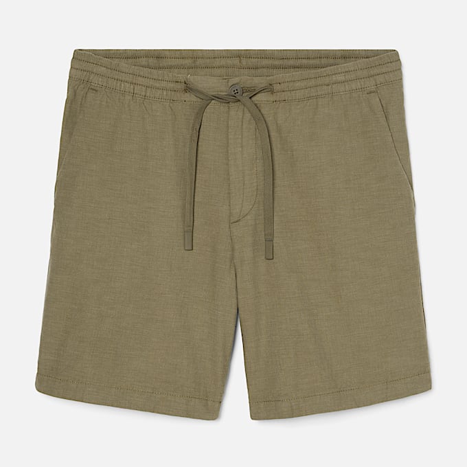 Cotton Linen Shorts for Men in Green