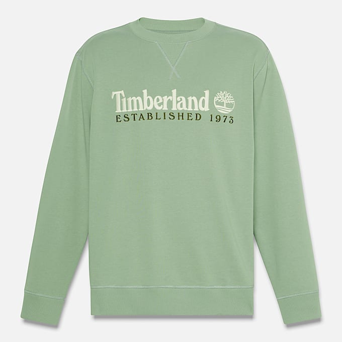 Sweat à col rond et logo brodé Established 1973 pour homme en vert