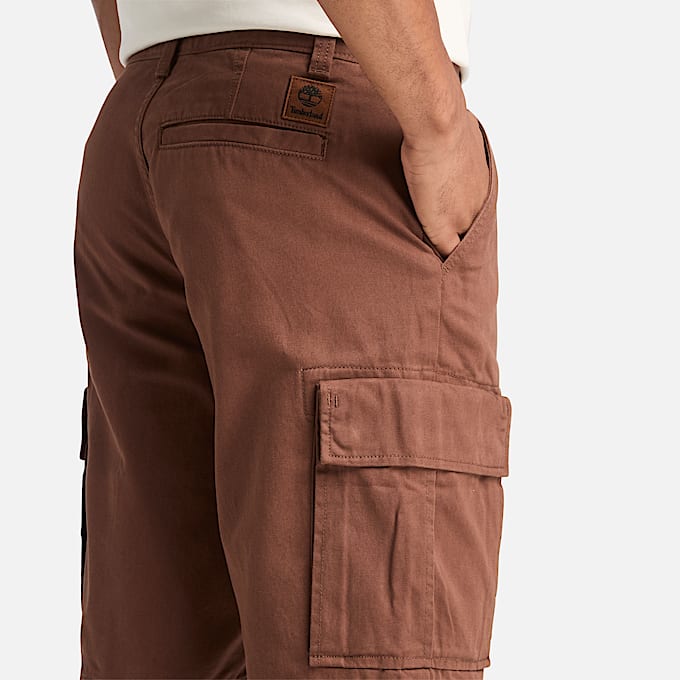 Pantalones cortos cargo de sarga Brookline para hombre en marrón