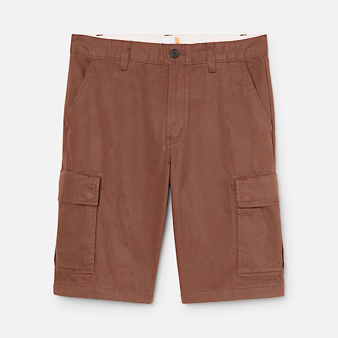 Pantalones cortos cargo de sarga Brookline para hombre en marrón