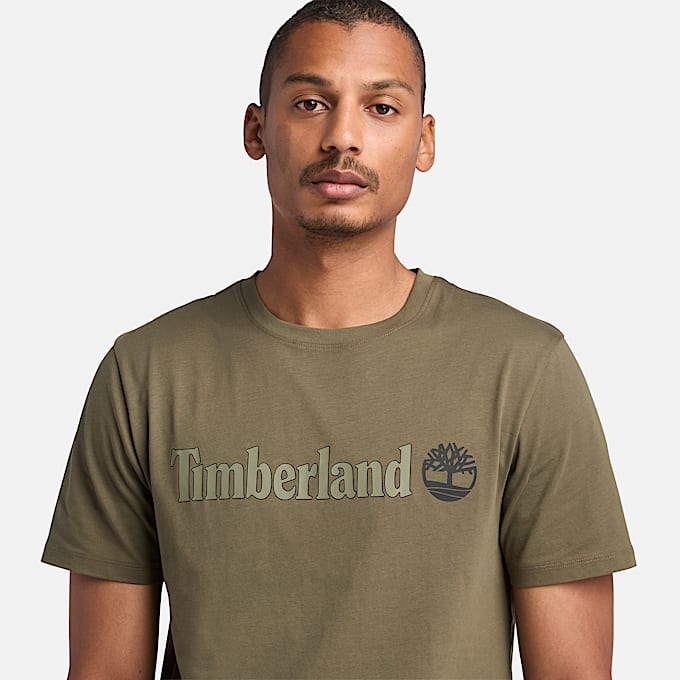 T-shirt a Maniche Corte con Logo Lineare Kennebec River da Uomo in verde