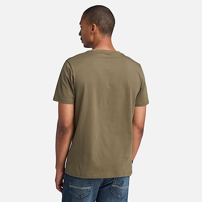 T-shirt a Maniche Corte con Logo Lineare Kennebec River da Uomo in verde
