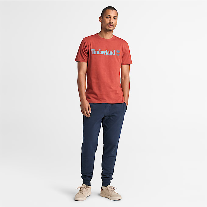 T-shirt a Maniche Corte con Logo Lineare Kennebec River da Uomo in rosso