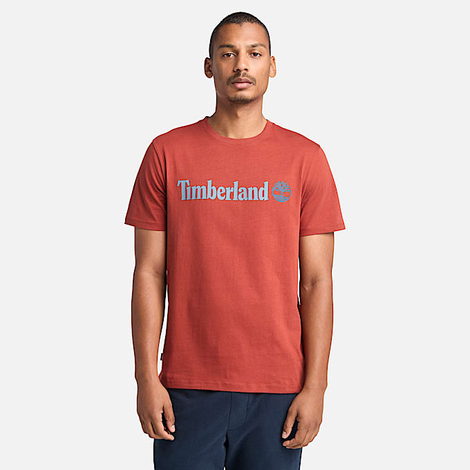Kennebec River Linear Logo Short Sleeve T-Shirt for Men in Red - 1