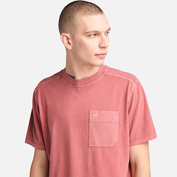 T-shirt Merrymack River teint en pièce pour homme en rouge