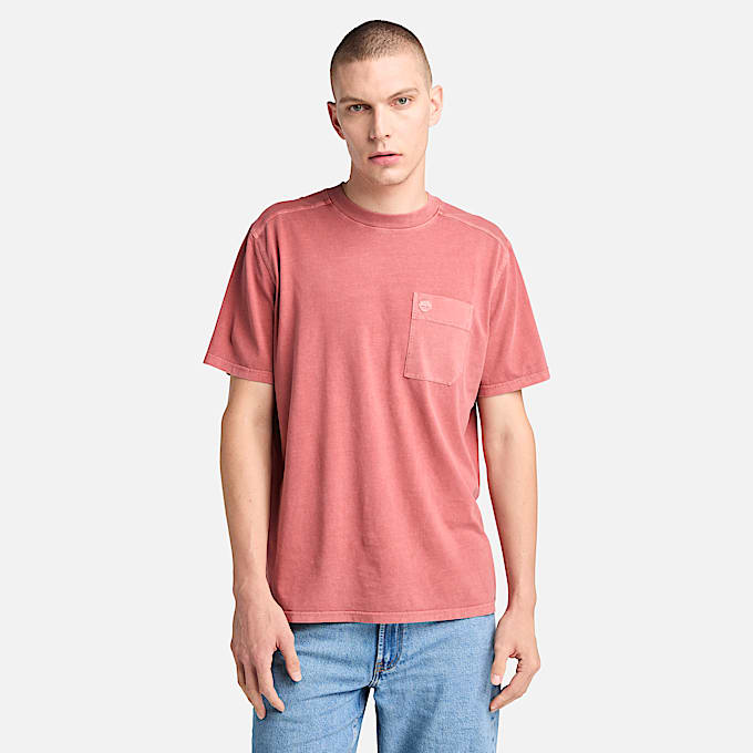 Merrymack River T-Shirt mit Stückfärbung für Herren in Rot - 1