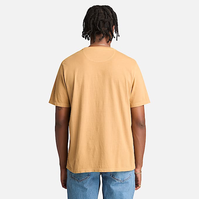 T-shirt a Maniche Corte Tinta in Capo Dunstan River da Uomo in giallo